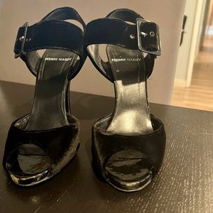 Pierre Hardy velvet peep toe heels
